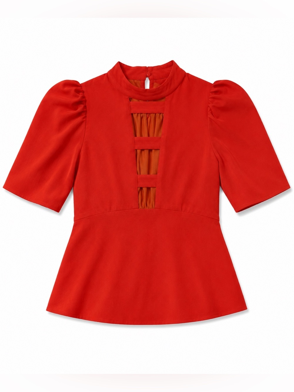RED/ORANGE ASOS CAGED BUTTON UP TOP